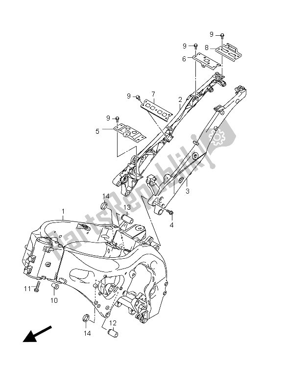 Toutes les pièces pour le Cadre du Suzuki GSX R 1000 2012