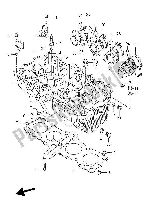 Tutte le parti per il Testata del Suzuki GSX 600F 1995