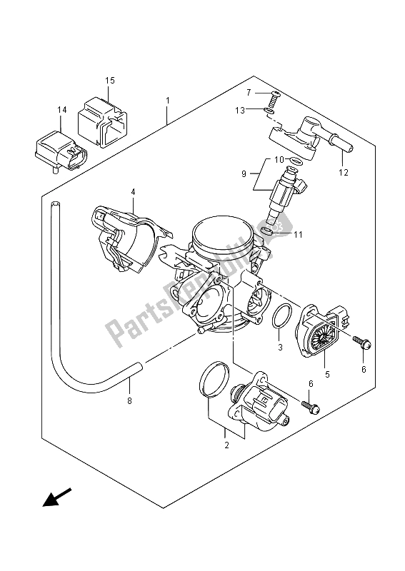 Toutes les pièces pour le Corps De Papillon du Suzuki LT A 750 Xpvzv Kingquad AXI 4X4 2015