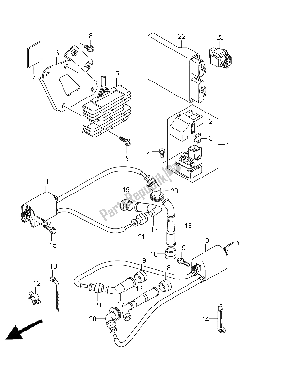 All parts for the Electrical (dl650 E24) of the Suzuki DL 650A V Strom 2011