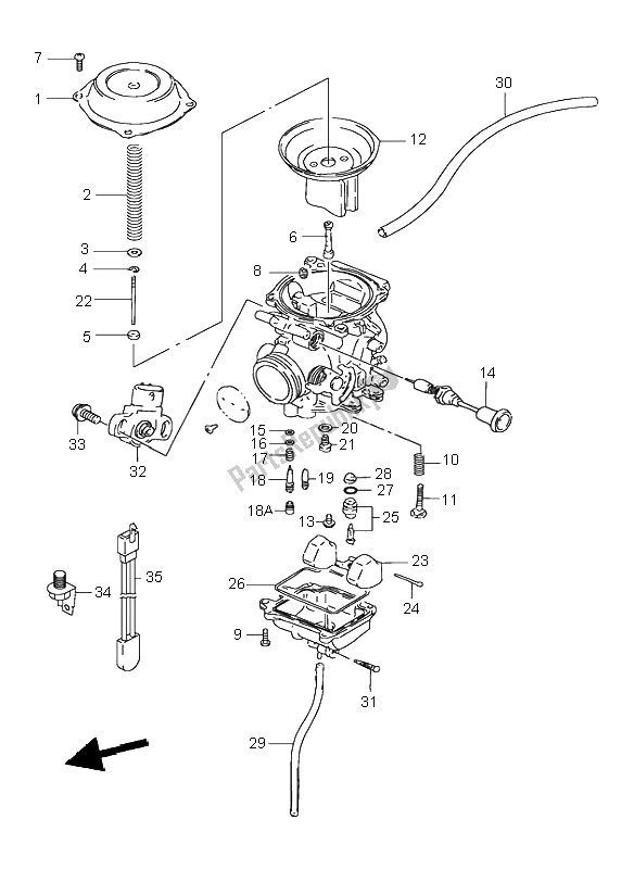 Toutes les pièces pour le Carburateur du Suzuki DR 125 SE 1998