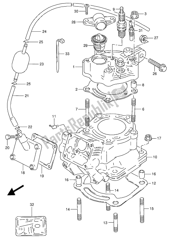 All parts for the Cylinder of the Suzuki RG 125 FU 1994