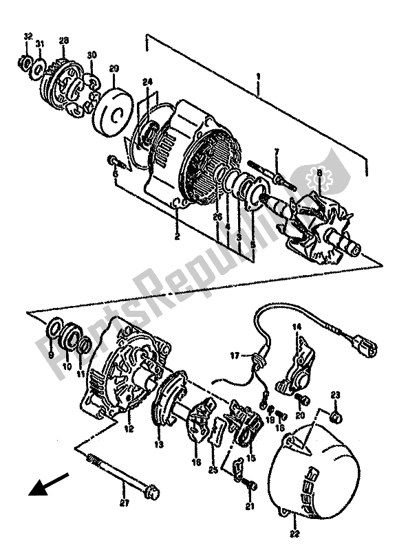 Tutte le parti per il Alternatore del Suzuki GSX 750F 1992