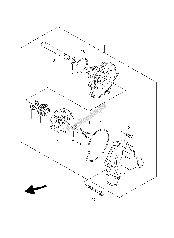 Toutes les pièces pour le Pompe à Eau du Suzuki GSF 650 Nsnasa Bandit 2008