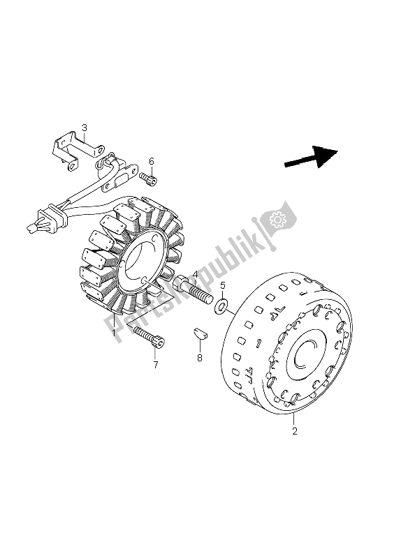 All parts for the Magneto of the Suzuki DL 650A V Strom 2011