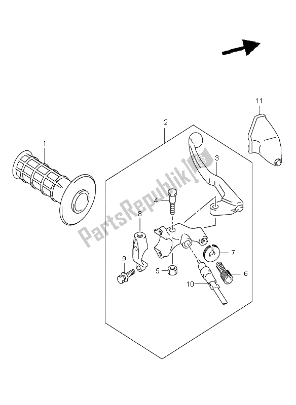 Toutes les pièces pour le Levier De Poignée Gauche du Suzuki DR Z 400S 2003