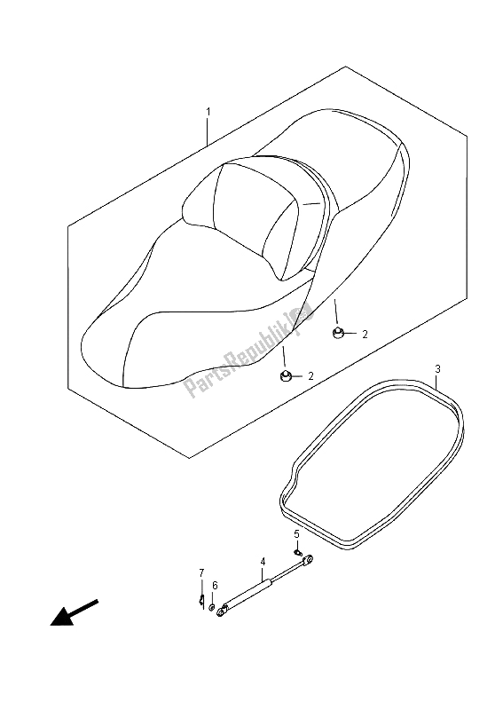 All parts for the Seat (an650) of the Suzuki AN 650Z Burgman Executive 2015