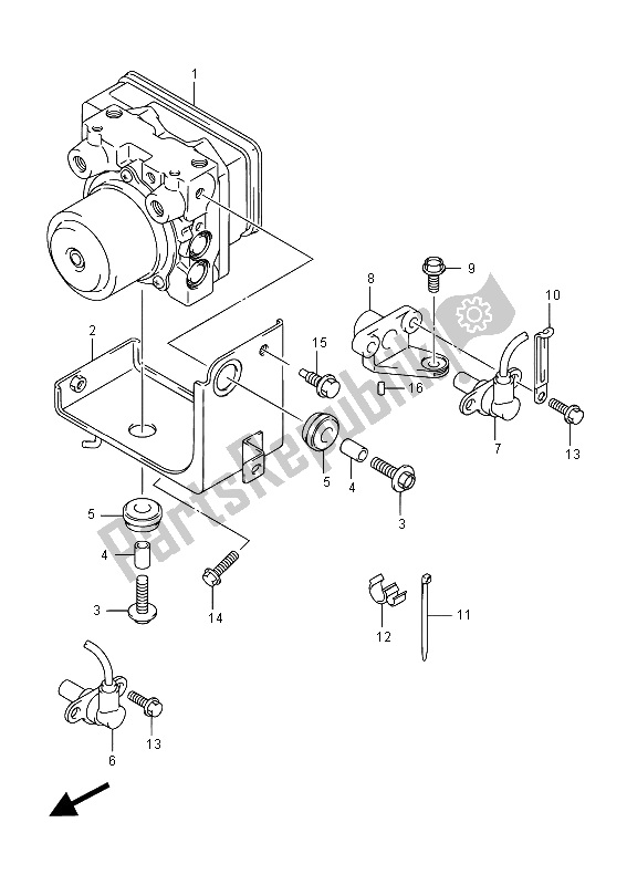 All parts for the Hydraulic Unit (an400za E19) of the Suzuki Burgman AN 400 AZA 2015