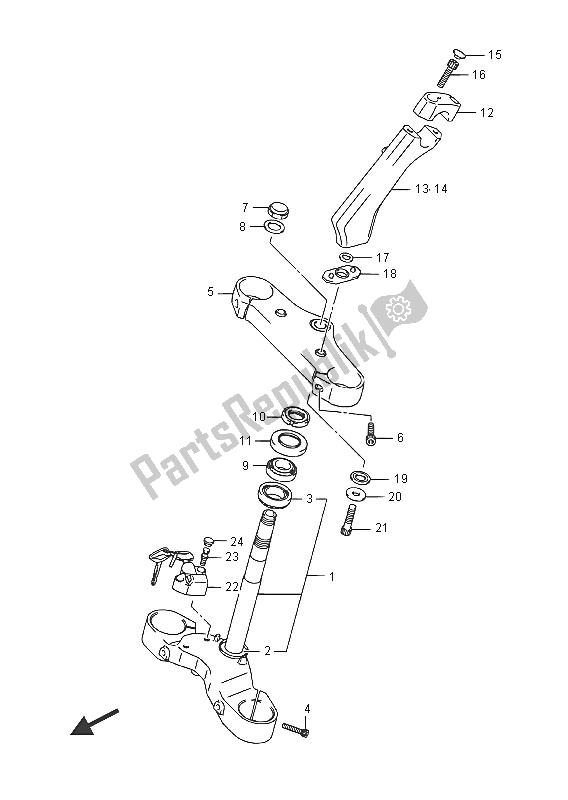 All parts for the Steering Stem (vzr1800bz E19) of the Suzuki VZR 1800 BZ M Intruder 2016