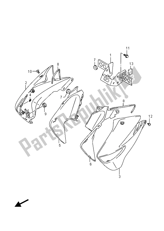 All parts for the Fuel Tank Cover (gw250) of the Suzuki GW 250 Inazuma 2015