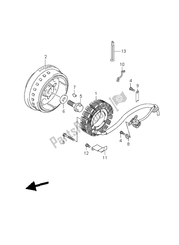 All parts for the Magneto of the Suzuki VL 800C Volusia 2008