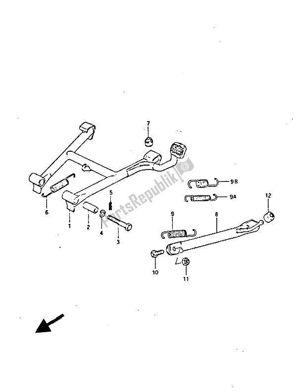 Tutte le parti per il In Piedi del Suzuki GS 450 ES 1987