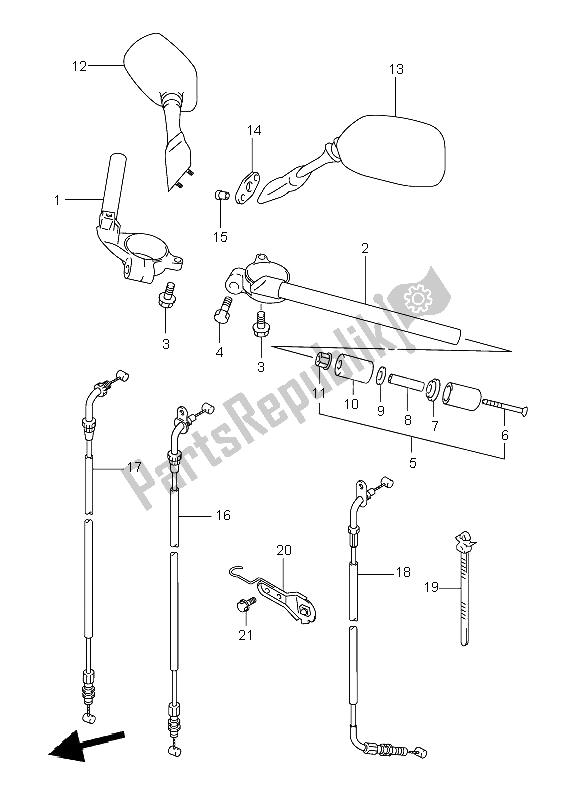 Toutes les pièces pour le Guidon du Suzuki TL 1000R 1999