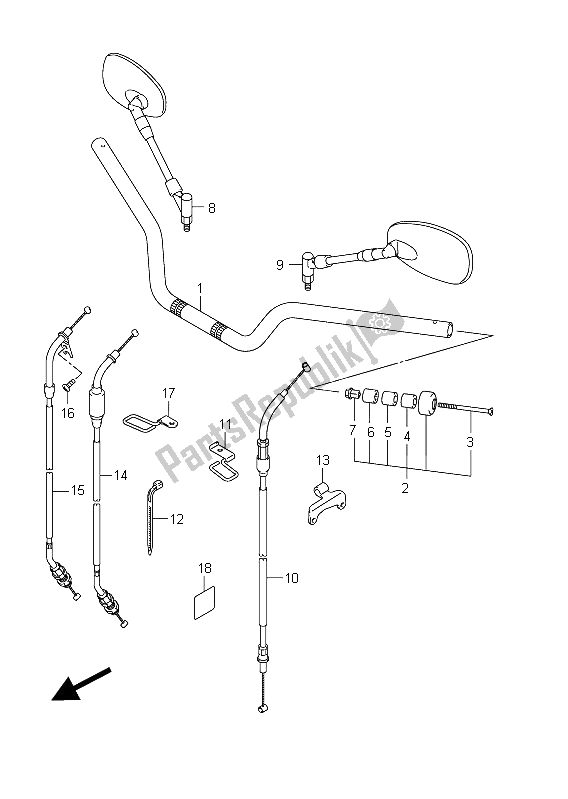 Todas las partes para Manillar (sfv650a E21) de Suzuki SFV 650A Gladius 2011