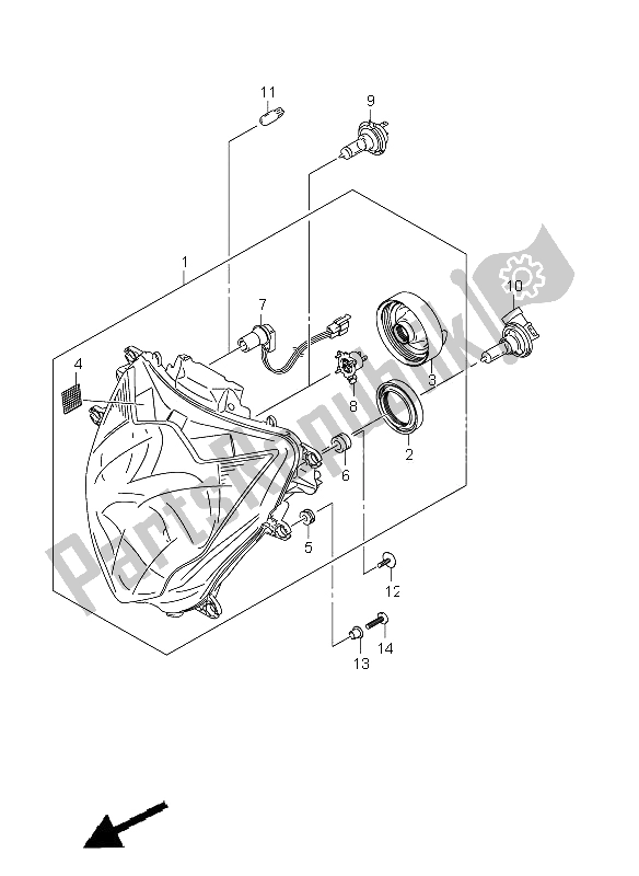 Toutes les pièces pour le Lampe Frontale (gsx-r600 E21) du Suzuki GSX R 600 2011