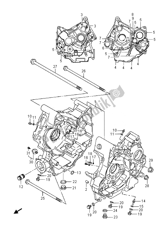 Toutes les pièces pour le Carter du Suzuki DL 1000A V Strom 2014