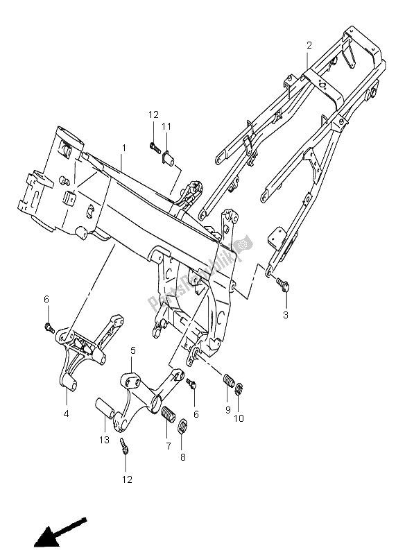 Toutes les pièces pour le Cadre du Suzuki DL 1000 V Strom 2004