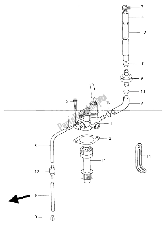 All parts for the Oil Pump of the Suzuki TR 50S Street Magic 1998