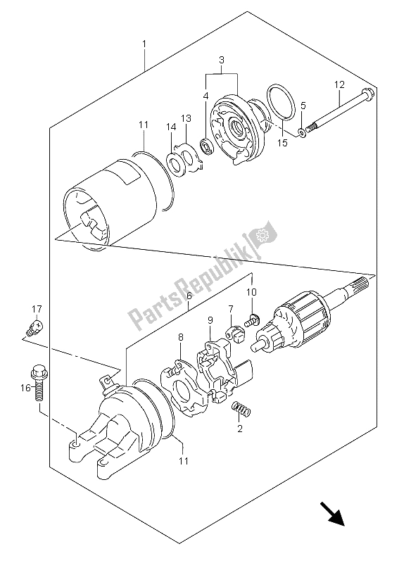 Tutte le parti per il Motore Di Avviamento del Suzuki GSX 750F 2004