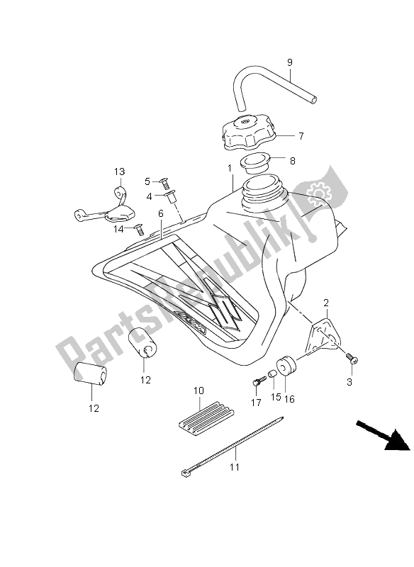 All parts for the Fuel Tank of the Suzuki RM 85 SW LW 2006