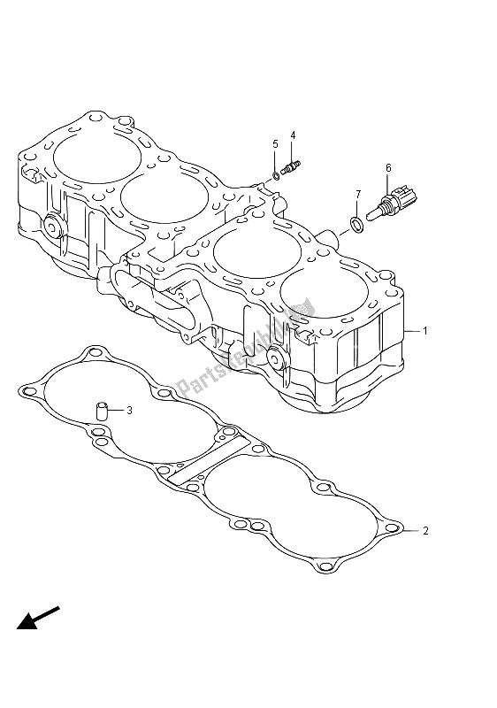 All parts for the Cylinder of the Suzuki GSF 1250 SA Bandit 2015