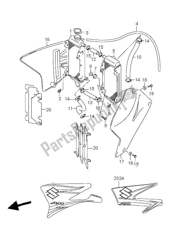 Wszystkie części do Ch? Odnica Samochodowa Suzuki RM 125 2008