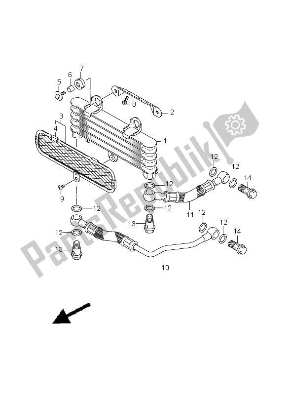 All parts for the Oil Cooler of the Suzuki SV 650 Nsnasa 2009