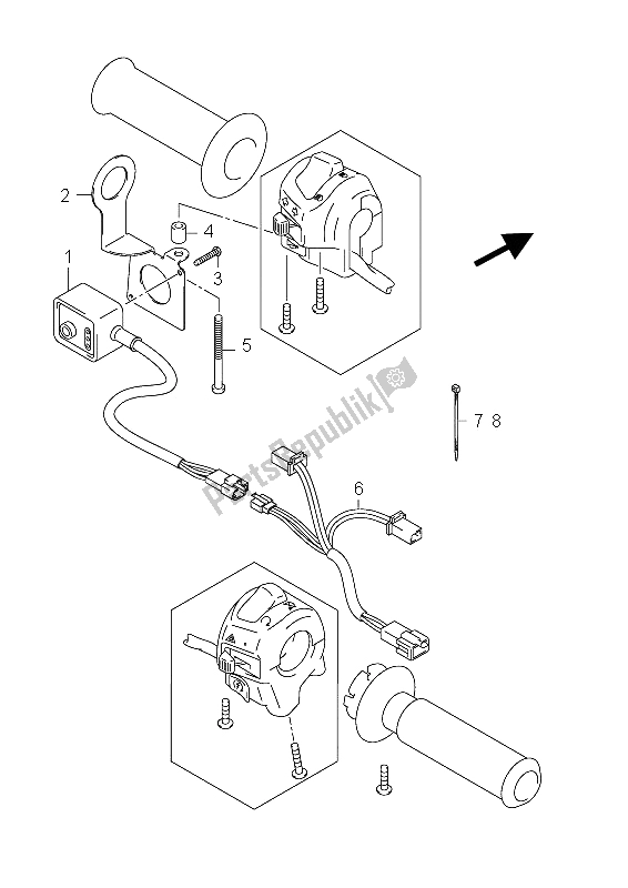 Tutte le parti per il Riscaldatore Impugnatura (an400za E19) del Suzuki Burgman AN 400 AZA 2012