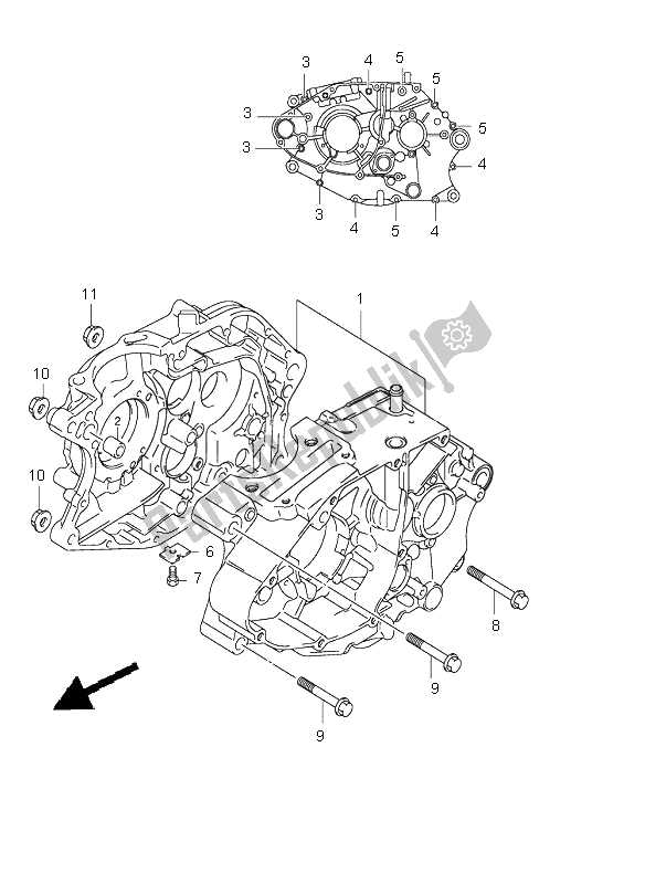 All parts for the Crankcase of the Suzuki RV 125 Vanvan 2005