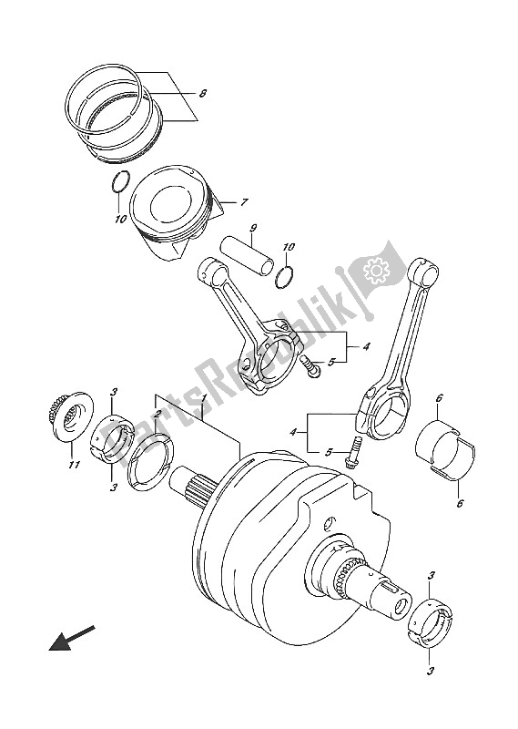 Tutte le parti per il Albero A Gomiti del Suzuki VL 1500T Intruder 2016