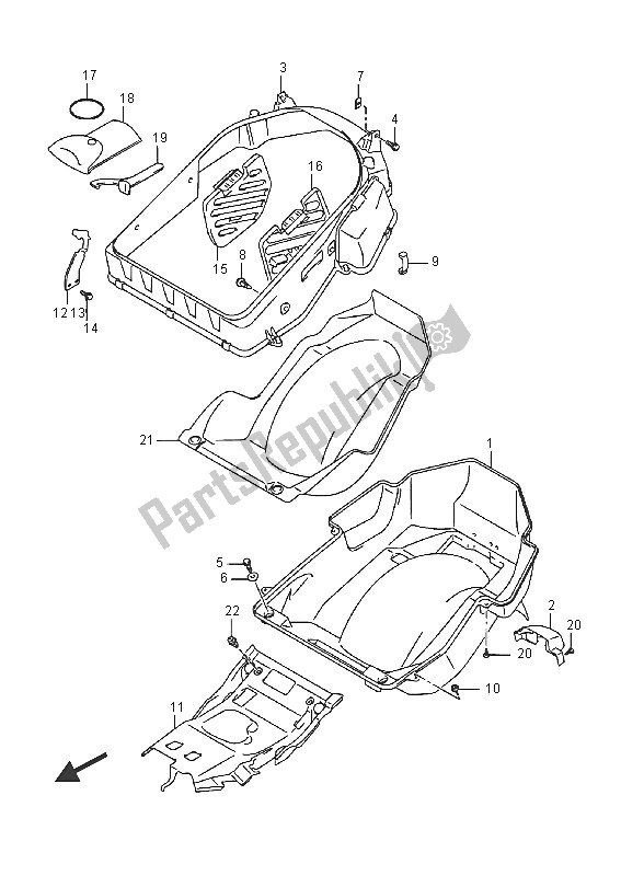 Toutes les pièces pour le Boîte à Casque du Suzuki Burgman AN 400 ZZA 2016