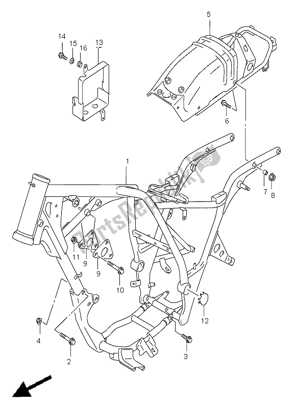 Tutte le parti per il Telaio del Suzuki GZ 125 Marauder 2002