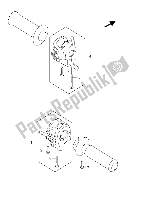 Todas las partes para Interruptor De La Manija de Suzuki GSX 1300 RZ Hayabusa 2007