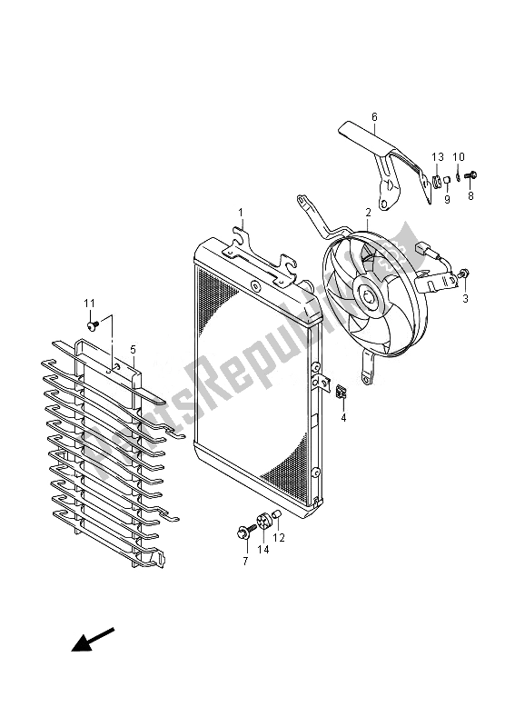 All parts for the Radiator of the Suzuki VZR 1800 M Intruder 2014