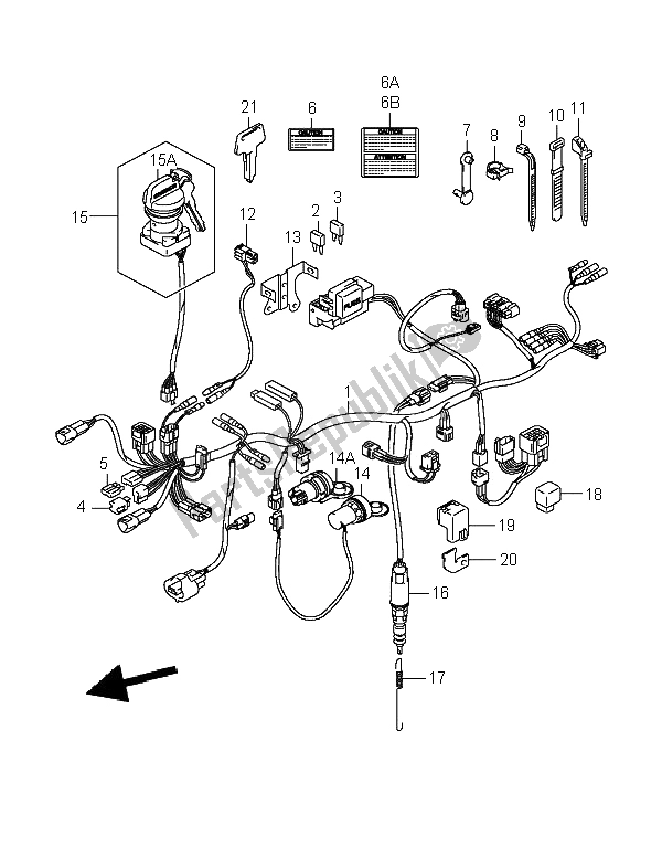 All parts for the Wiring Harness of the Suzuki LT A 400 Eiger 4X2 2006