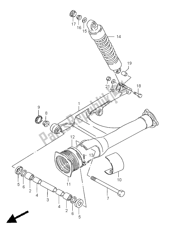 Tutte le parti per il Braccio Oscillante Posteriore del Suzuki VS 1400 Intruder 2003