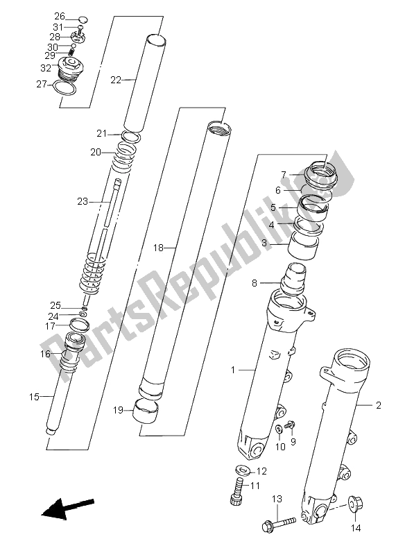 Tutte le parti per il Ammortizzatore Anteriore del Suzuki GSX 600F 1996