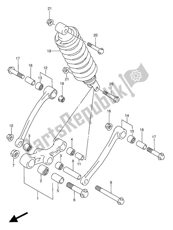 Todas las partes para Palanca De Amortiguación Trasera de Suzuki GSX 600 FUU2 1990