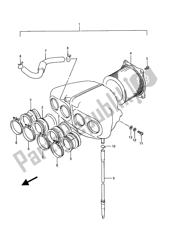 Tutte le parti per il Filtro Dell'aria del Suzuki GSX 1100F 1994