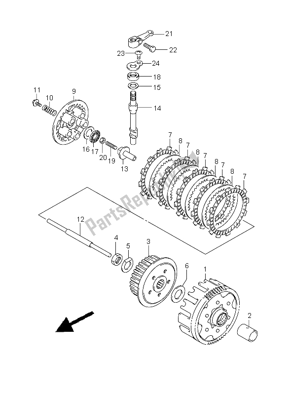 All parts for the Clutch of the Suzuki RV 125 Vanvan 2009