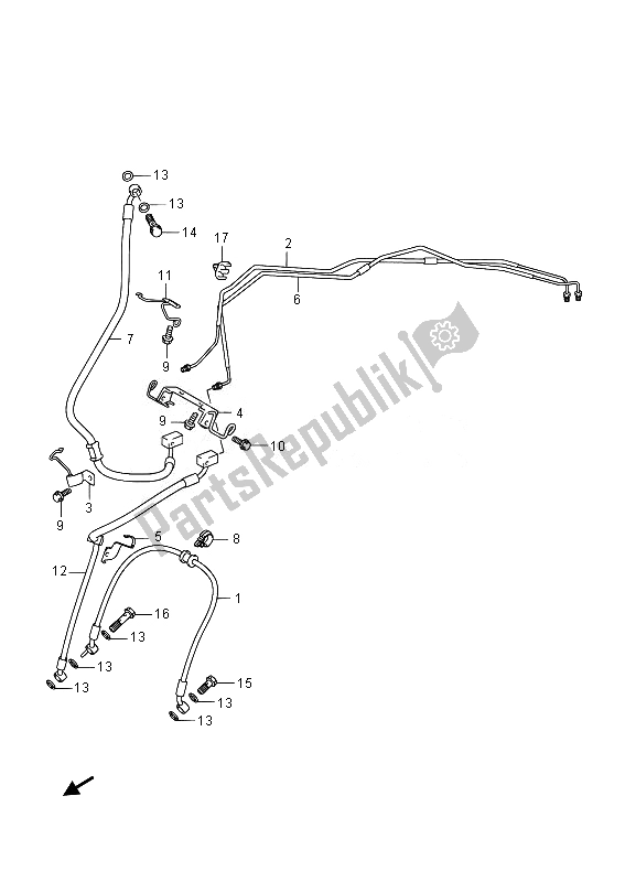 All parts for the Front Brake Hose of the Suzuki DL 650A V Strom 2014