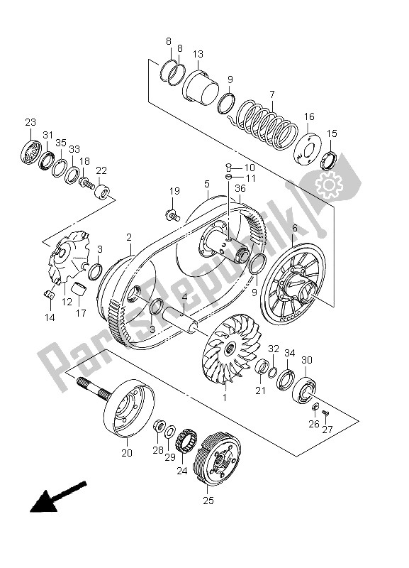 Wszystkie części do Transmisja (1) Suzuki LT A 750 XPZ Kingquad AXI 4X4 2012