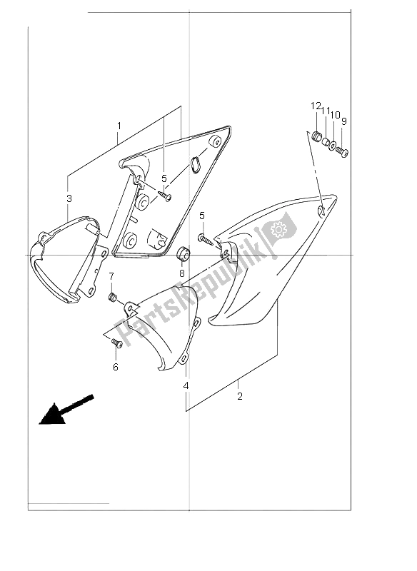 All parts for the Frame Cover of the Suzuki GSF 1200 NS Bandit 2002