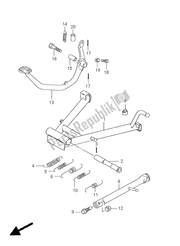 Tutte le parti per il In Piedi del Suzuki GN 125E 2001