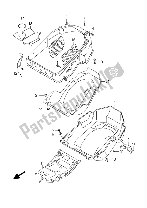 Todas las partes para Caja De Casco de Suzuki Burgman AN 400 AZA 2009