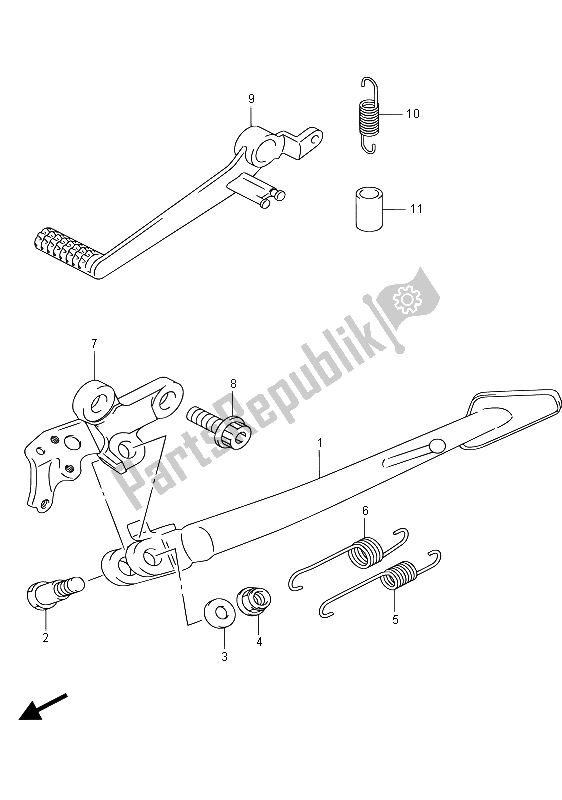 All parts for the Stand of the Suzuki GSX R 750 2015