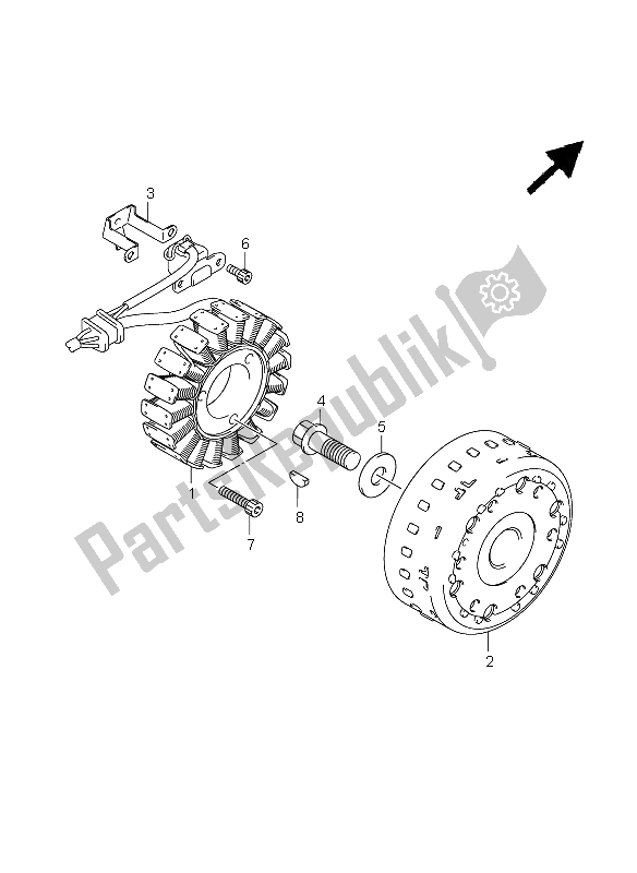 All parts for the Magneto of the Suzuki SV 650 Nsnasa 2008