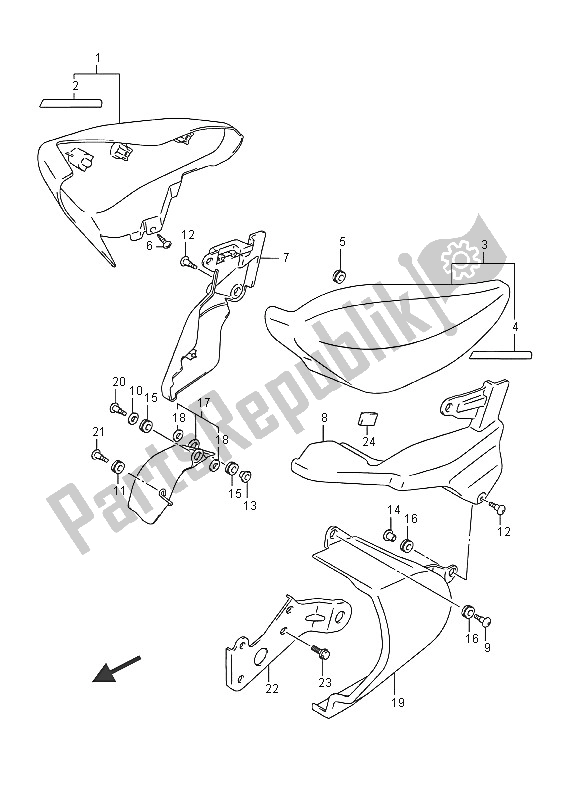 Todas las partes para Cubierta Lateral (vzr1800 E19) de Suzuki VZR 1800 BZ M Intruder 2016