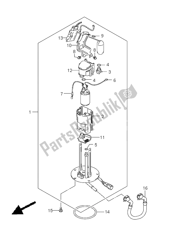 All parts for the Fuel Pump of the Suzuki GSX R 750 2011