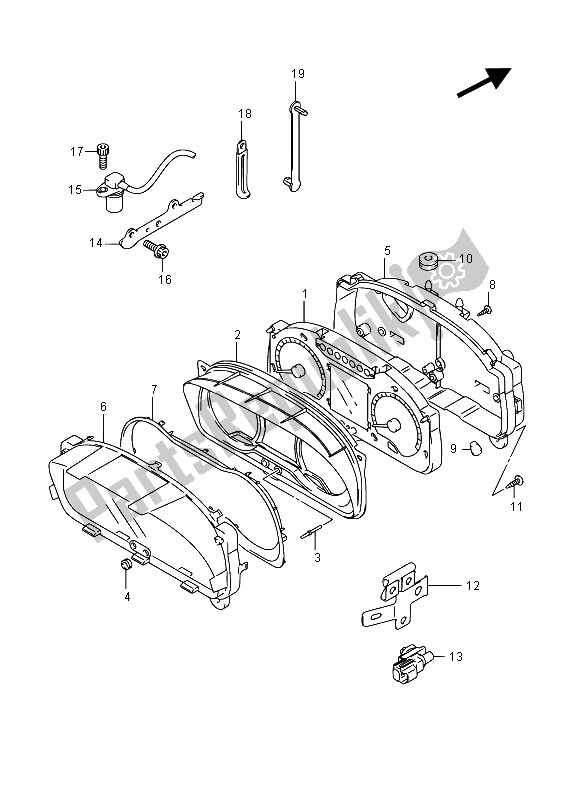 All parts for the Speedometer (an650) of the Suzuki AN 650Z Burgman Executive 2015